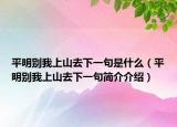 平明别我上山去下一句是什么（平明别我上山去下一句简介介绍）