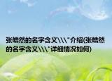 张皓然的名字含义\