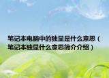笔记本电脑中的独显是什么意思（笔记本独显什么意思简介介绍）
