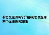 俯怎么组词两个介绍(俯怎么组词两个详细情况如何)