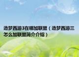 造梦西游3在哪加联盟（造梦西游三怎么加联盟简介介绍）