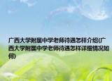 广西大学附属中学老师待遇怎样介绍(广西大学附属中学老师待遇怎样详细情况如何)