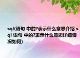 sql(语句 中的?表示什么意思介绍 sql 语句 中的?表示什么意思详细情况如何)