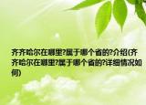 齐齐哈尔在哪里?属于哪个省的?介绍(齐齐哈尔在哪里?属于哪个省的?详细情况如何)