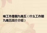 啥工作是朝九晚五（什么工作朝九晚五简介介绍）
