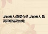 龙的传人(歌词介绍 龙的传人 歌词详细情况如何)