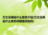 万丈深渊是什么意思介绍(万丈深渊是什么意思详细情况如何)