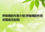 呼吸阀的作用介绍(呼吸阀的作用详细情况如何)