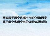 西安属于哪个省哪个市的介绍(西安属于哪个省哪个市的详细情况如何)