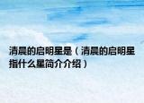 清晨的启明星是（清晨的启明星指什么星简介介绍）