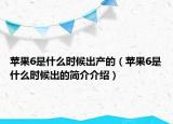 苹果6是什么时候出产的（苹果6是什么时候出的简介介绍）