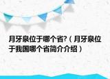 月牙泉位于哪个省?（月牙泉位于我国哪个省简介介绍）