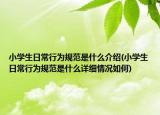 小学生日常行为规范是什么介绍(小学生日常行为规范是什么详细情况如何)