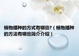 植物播种的方式有哪些?（植物播种的方法有哪些简介介绍）