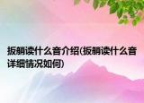 扳艄读什么音介绍(扳艄读什么音详细情况如何)