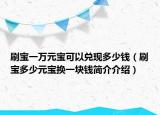 刷宝一万元宝可以兑现多少钱（刷宝多少元宝换一块钱简介介绍）