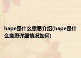 hape是什么意思介绍(hape是什么意思详细情况如何)