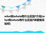 what和whats有什么区别?介绍(what和whats有什么区别?详细情况如何)