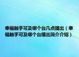幸福触手可及哪个台几点播出（幸福触手可及哪个台播出简介介绍）