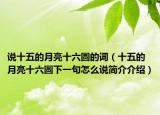 说十五的月亮十六圆的词（十五的月亮十六圆下一句怎么说简介介绍）