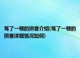 骂了一顿的拼音介绍(骂了一顿的拼音详细情况如何)