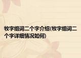 牧字组词二个字介绍(牧字组词二个字详细情况如何)
