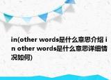 in(other words是什么意思介绍 in other words是什么意思详细情况如何)
