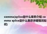 comma(splice是什么意思介绍 comma splice是什么意思详细情况如何)