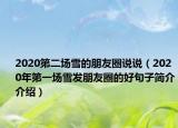 2020第二场雪的朋友圈说说（2020年第一场雪发朋友圈的好句子简介介绍）