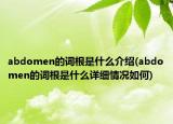 abdomen的词根是什么介绍(abdomen的词根是什么详细情况如何)