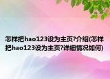 怎样把hao123设为主页?介绍(怎样把hao123设为主页?详细情况如何)