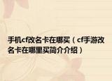 手机cf改名卡在哪买（cf手游改名卡在哪里买简介介绍）