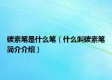 碳素笔是什么笔（什么叫碳素笔简介介绍）