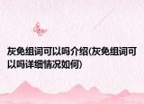 灰免组词可以吗介绍(灰免组词可以吗详细情况如何)