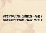 何洁和释小龙什么时候在一起的（何洁和释小龙结婚了吗简介介绍）