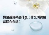 贸易战具体是什么（什么叫贸易战简介介绍）