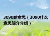 3090啥意思（3090什么意思简介介绍）