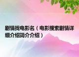 剧情找电影名（电影搜索剧情详细介绍简介介绍）