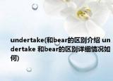 undertake(和bear的区别介绍 undertake 和bear的区别详细情况如何)