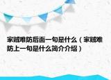 家贼难防后面一句是什么（家贼难防上一句是什么简介介绍）