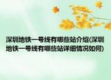 深圳地铁一号线有哪些站介绍(深圳地铁一号线有哪些站详细情况如何)