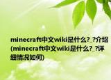 minecraft中文wiki是什么?_?介绍(minecraft中文wiki是什么?_?详细情况如何)