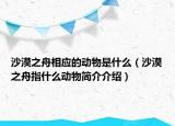 沙漠之舟相应的动物是什么（沙漠之舟指什么动物简介介绍）