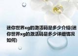 迷你世界xg的激活码是多少介绍(迷你世界xg的激活码是多少详细情况如何)