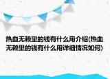 热血无赖里的钱有什么用介绍(热血无赖里的钱有什么用详细情况如何)