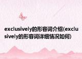 exclusively的形容词介绍(exclusively的形容词详细情况如何)