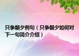 只争朝夕例句（只争朝夕如何对下一句简介介绍）