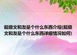 超级文和友是个什么东西介绍(超级文和友是个什么东西详细情况如何)