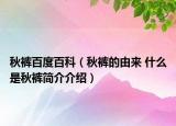 秋裤百度百科（秋裤的由来 什么是秋裤简介介绍）