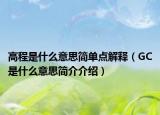 高程是什么意思简单点解释（GC是什么意思简介介绍）